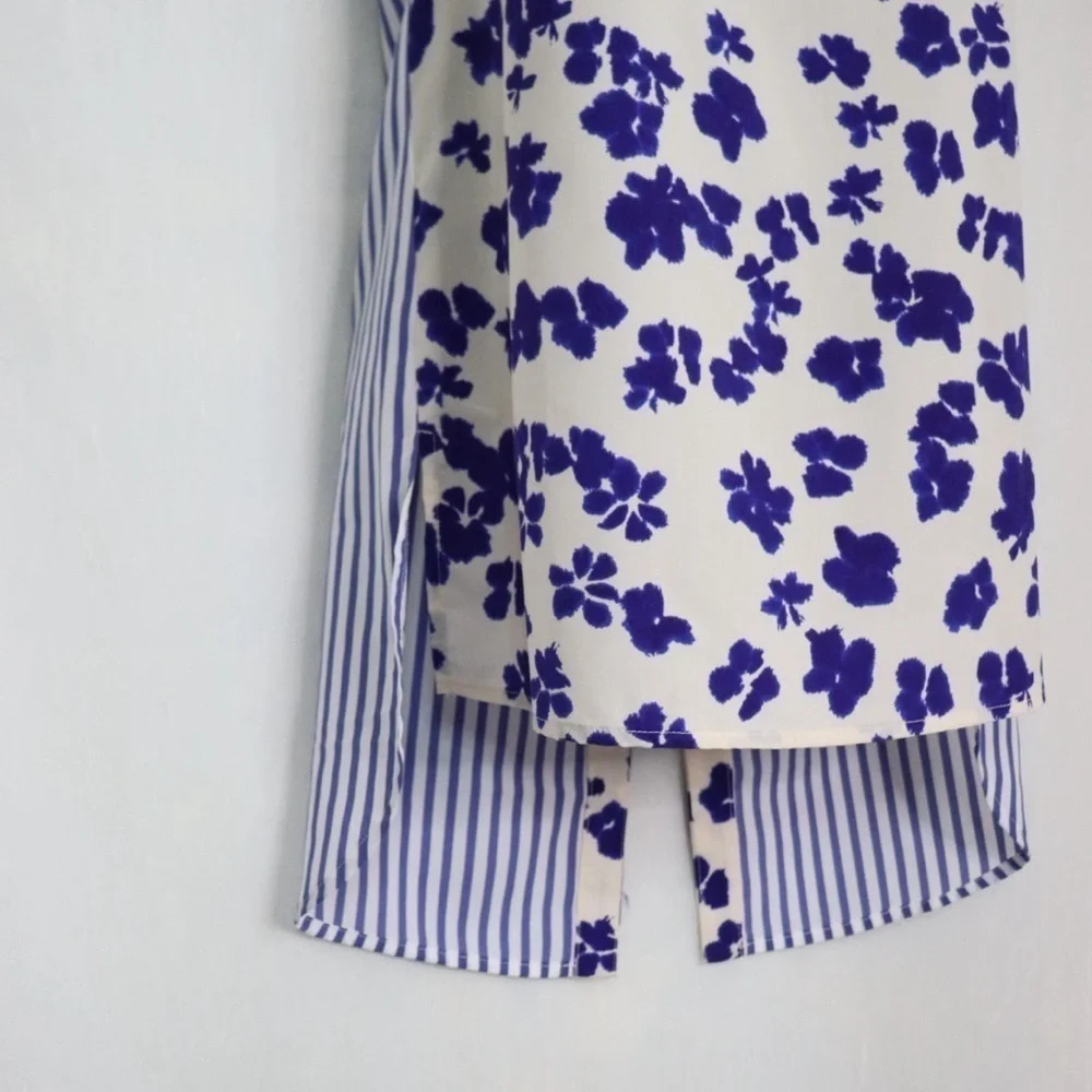 CABI Floral Striped Blouse Style 5357 - Picture 6 of 16